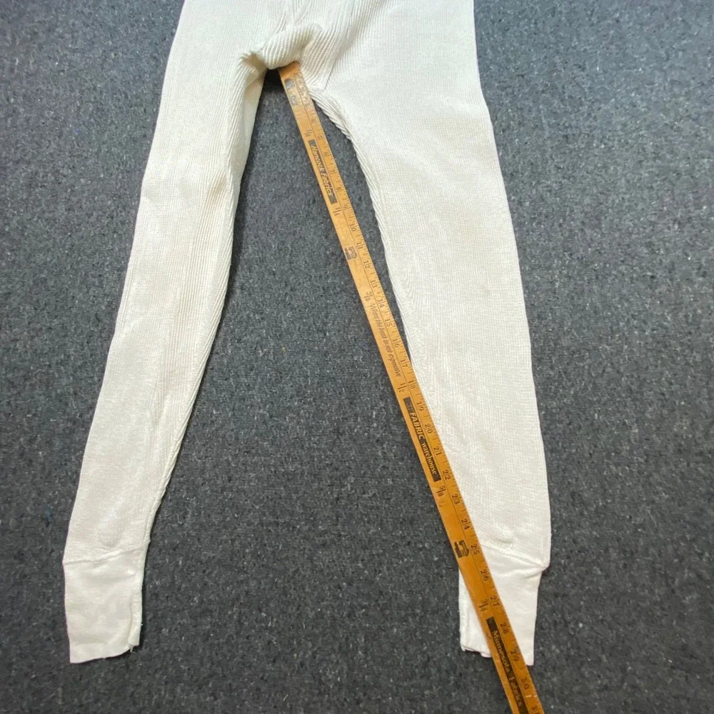 ManCrest Thermal Pants‎ Mens XL White Vintage Waffle Knit Cotton Grunge Retro